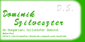 dominik szilveszter business card